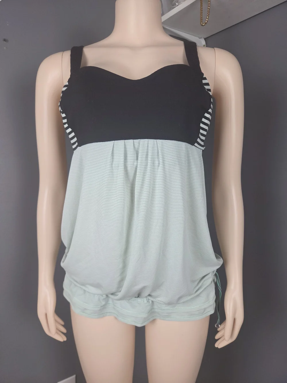 lululemon athletica Black & Mint Striped Tank